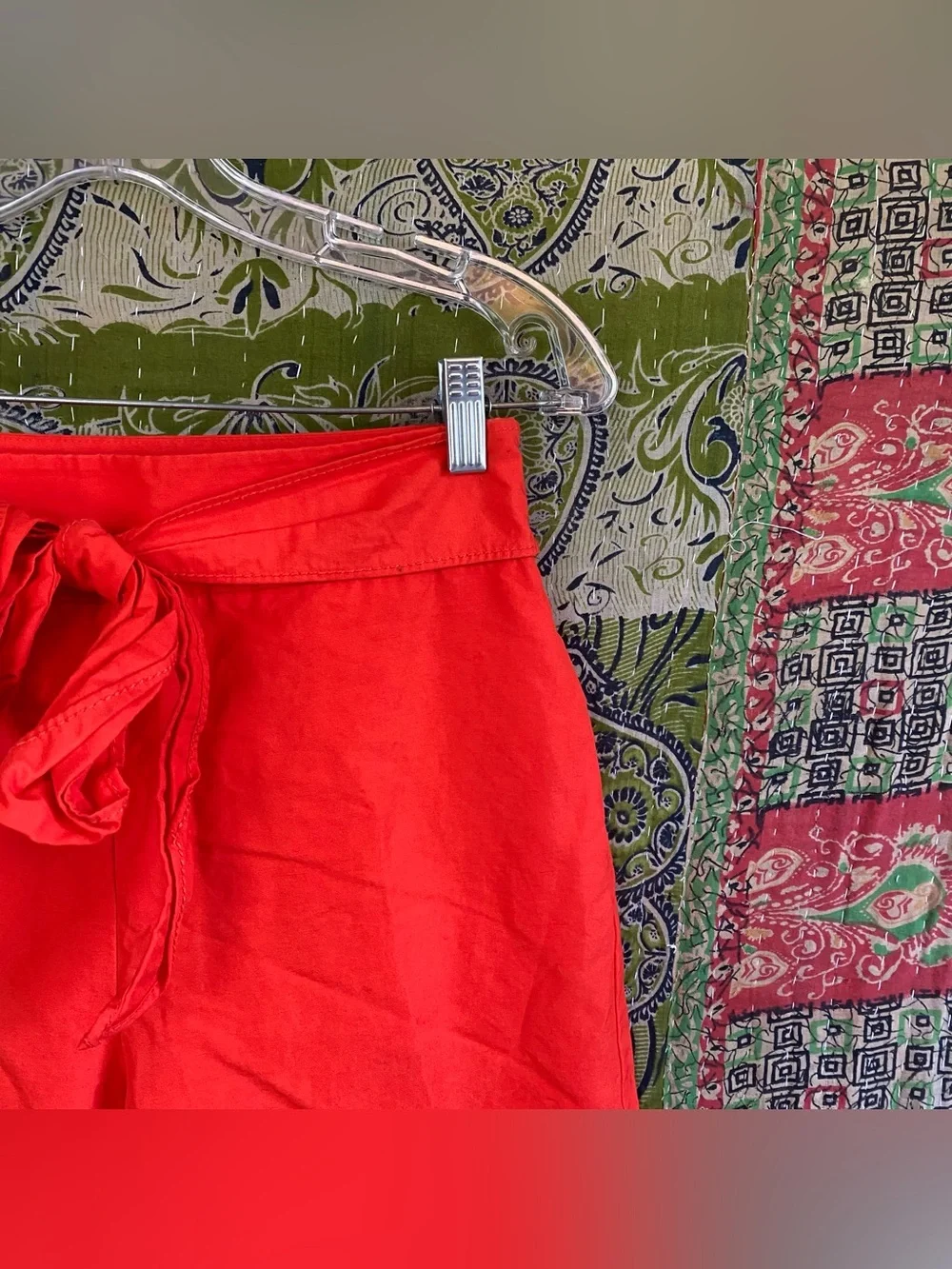 Kate Spade Cherry Pepper Slub Linen/ Cotton Colotte Scenic Route Pants Size 2